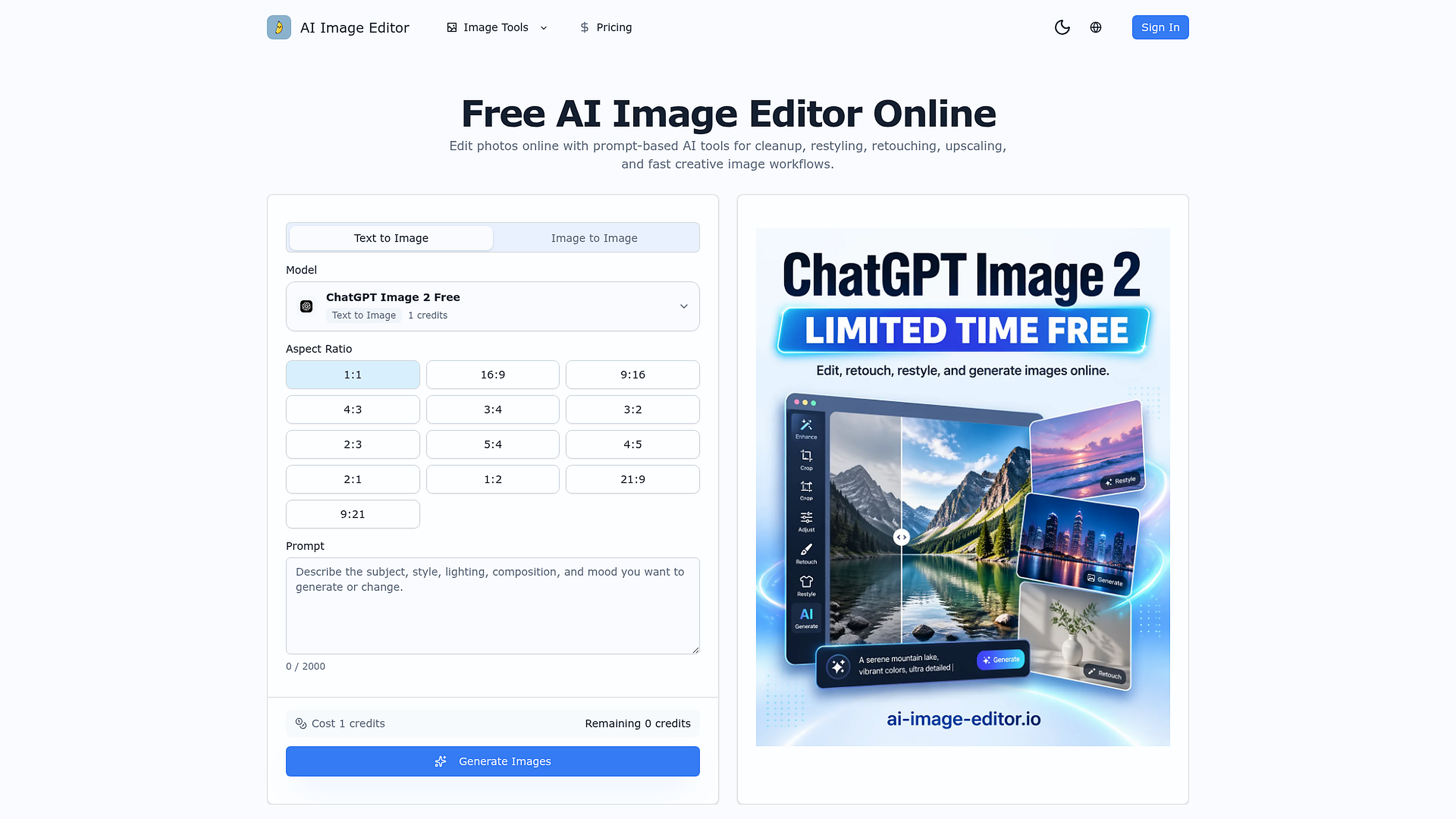 AI Image Editor screenshot