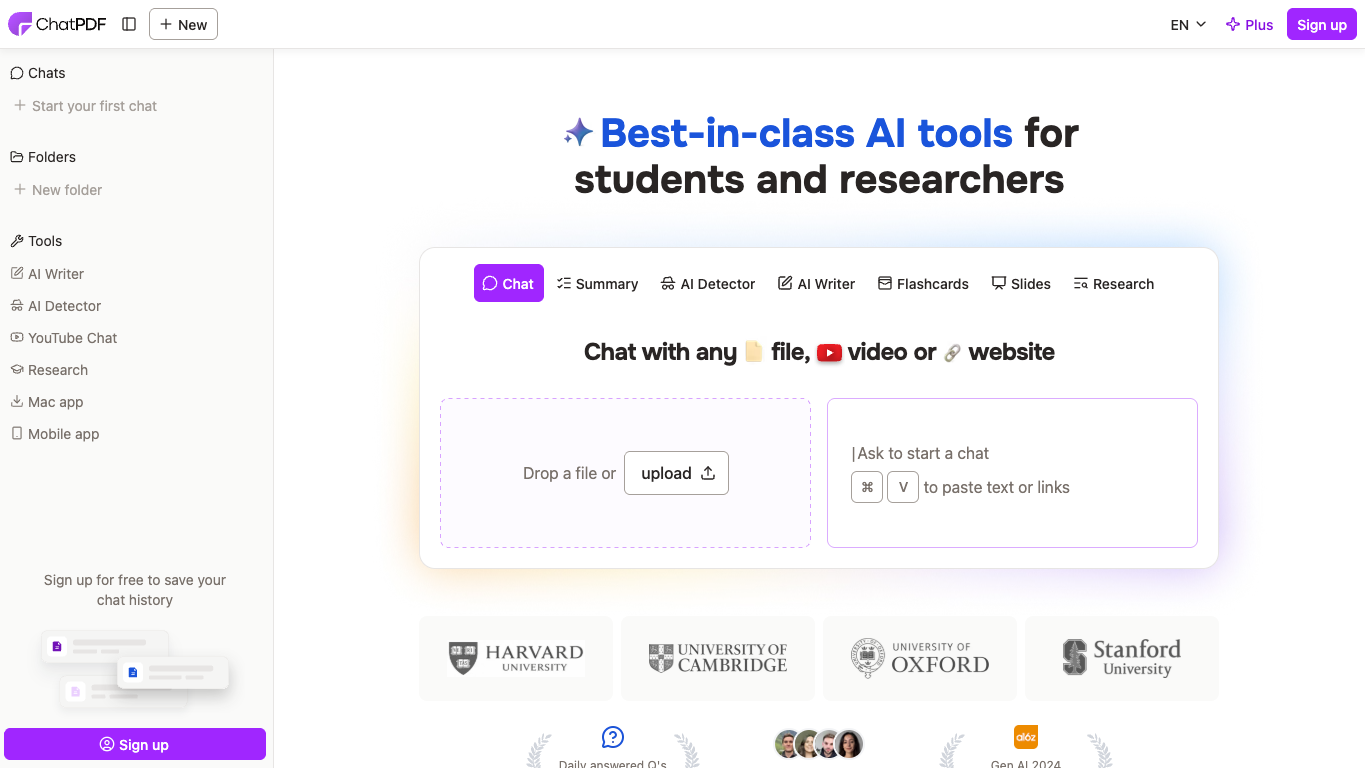 ChatPDF screenshot
