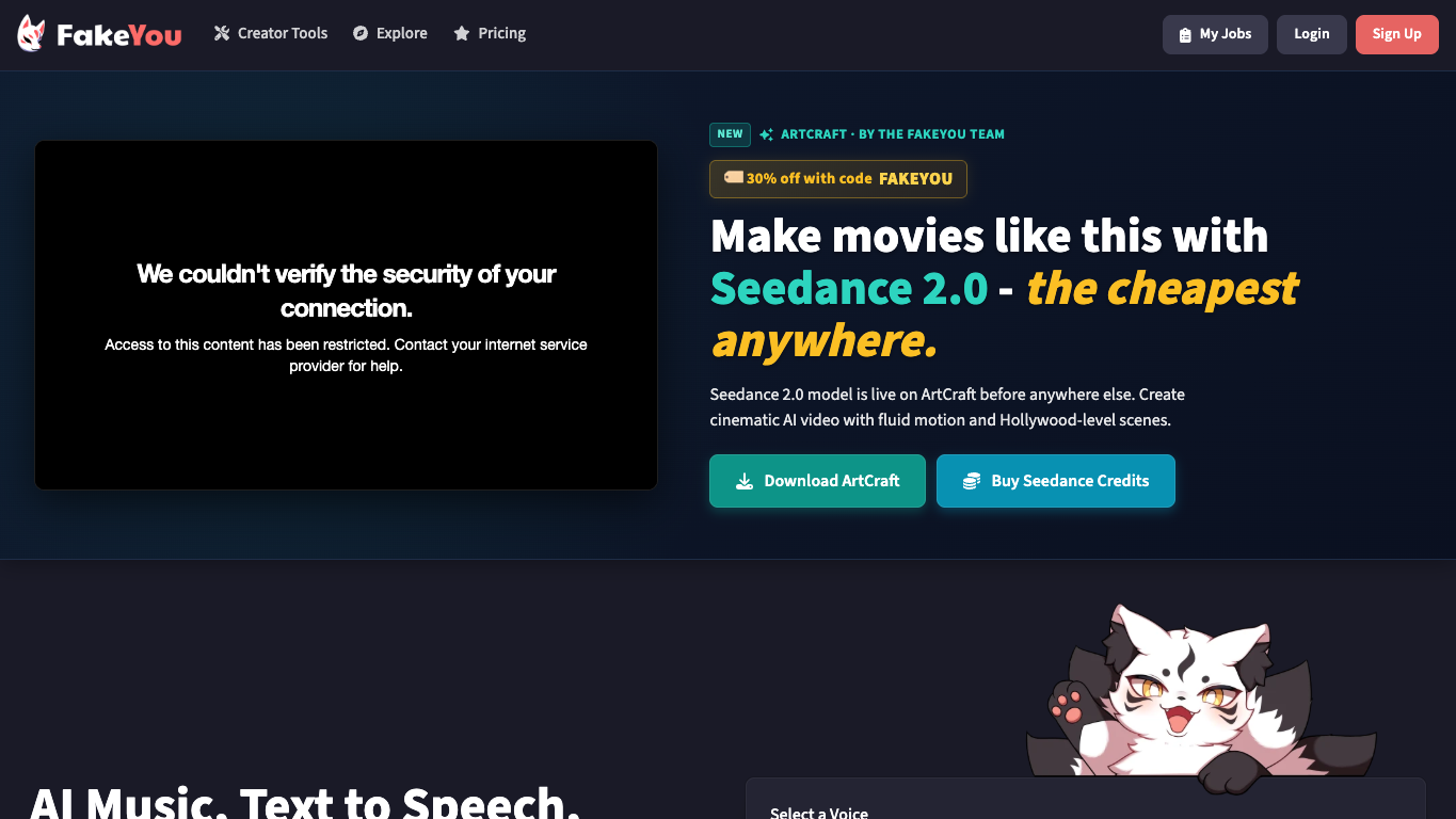 FakeYou screenshot