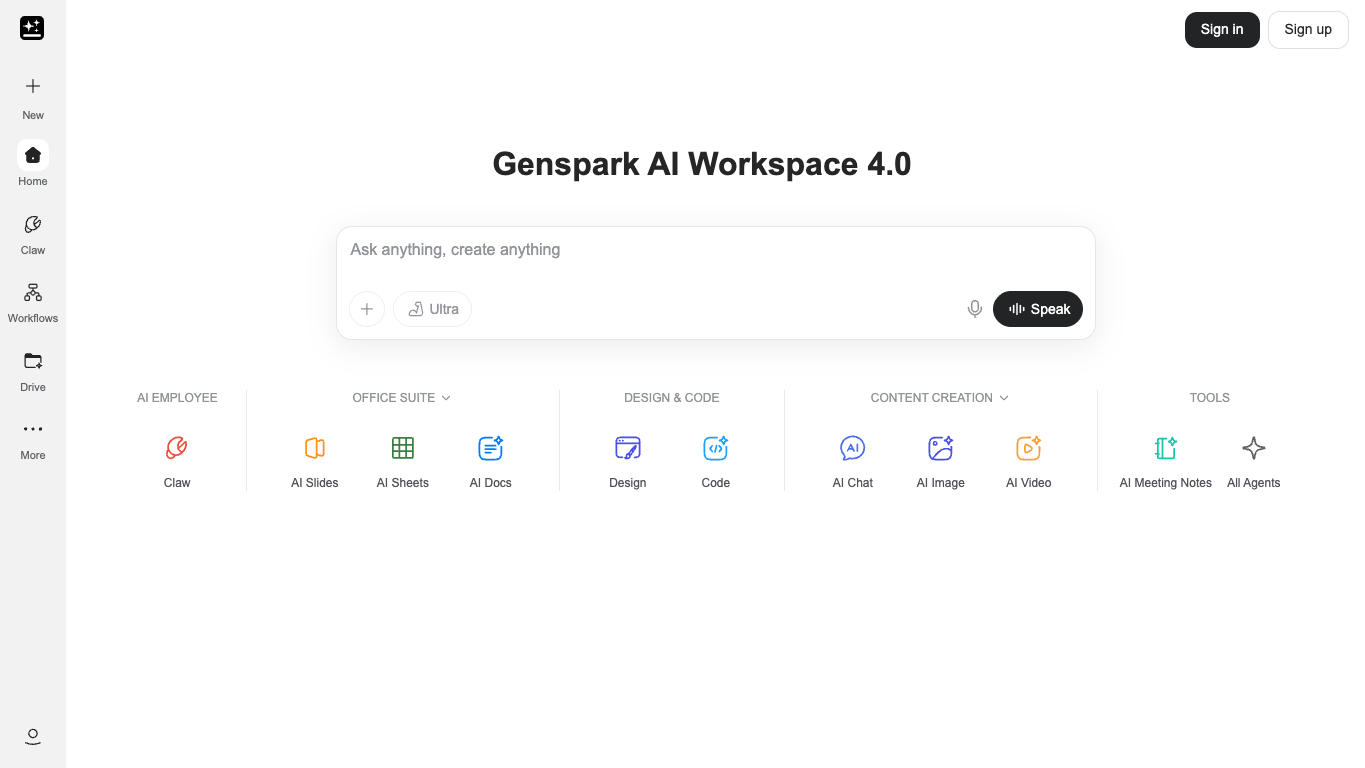 Genspark screenshot