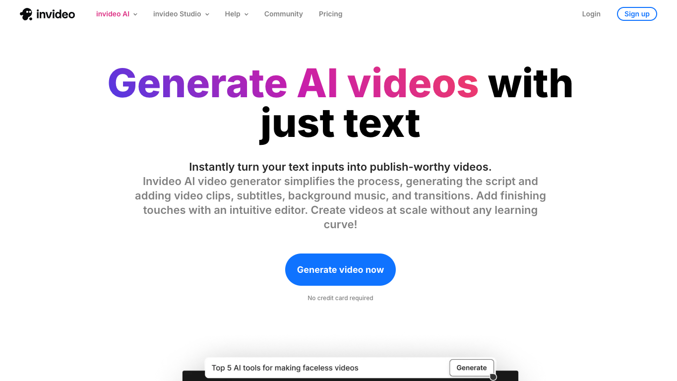 InVideo screenshot