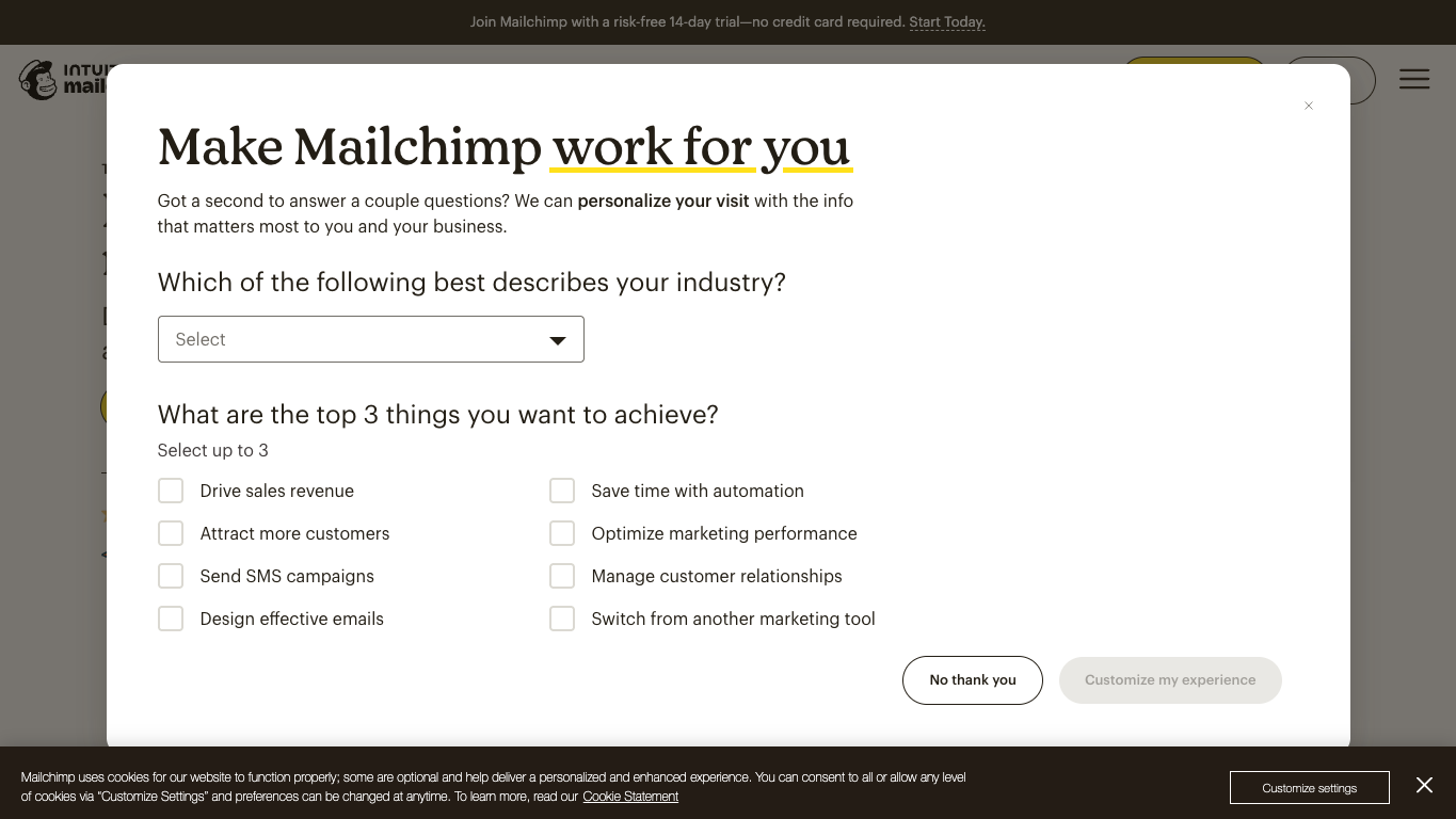 Mailchimp screenshot