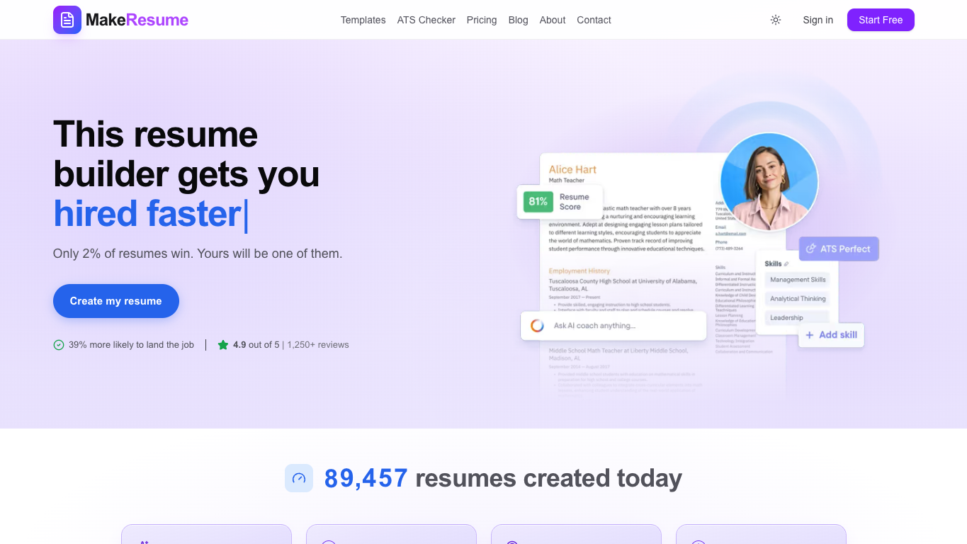 MakeResume screenshot