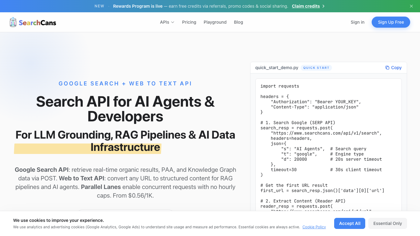 SearchCans screenshot