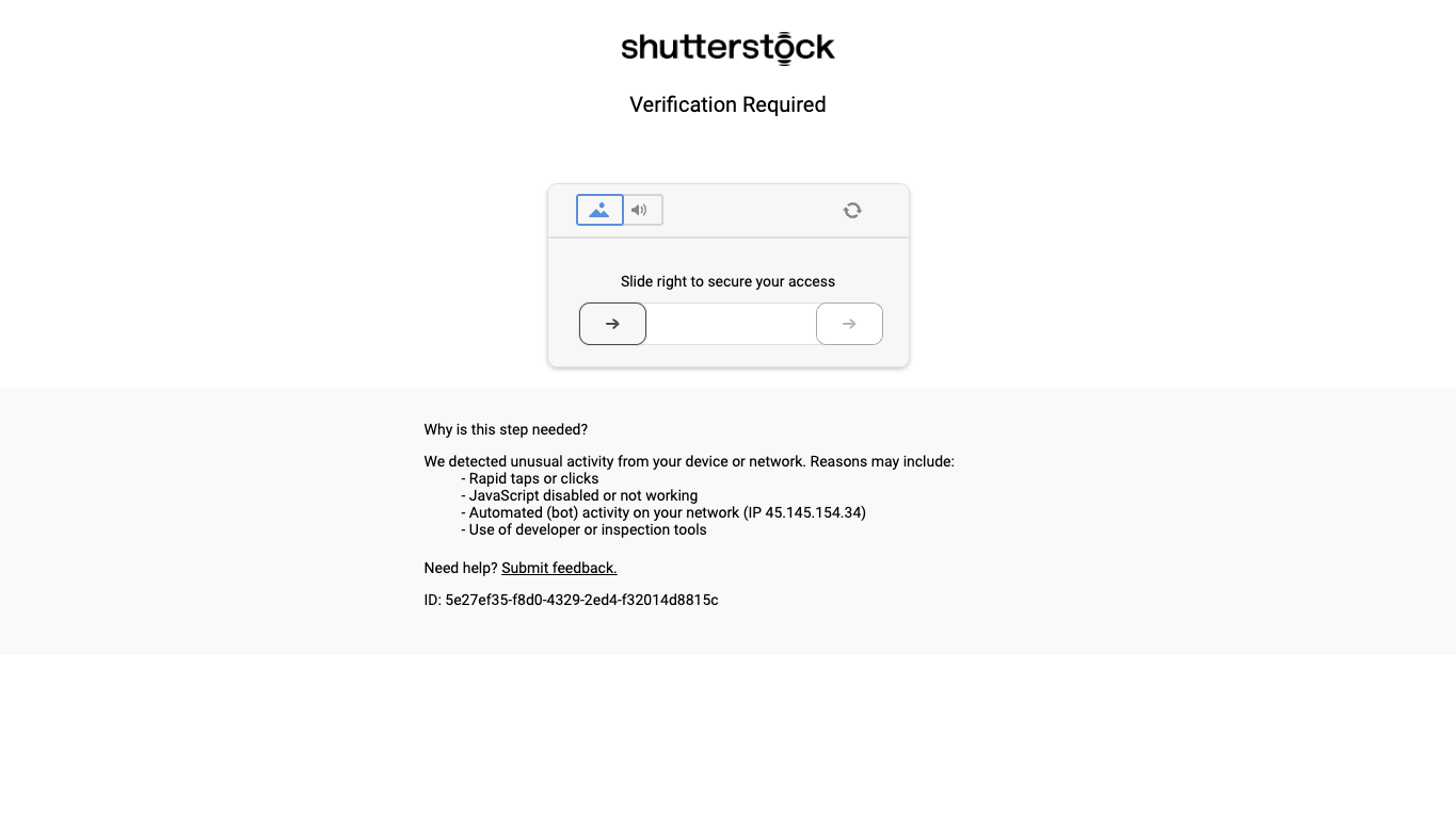 Shutterstock screenshot