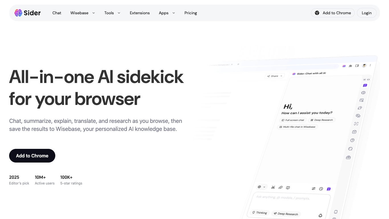 Sider screenshot