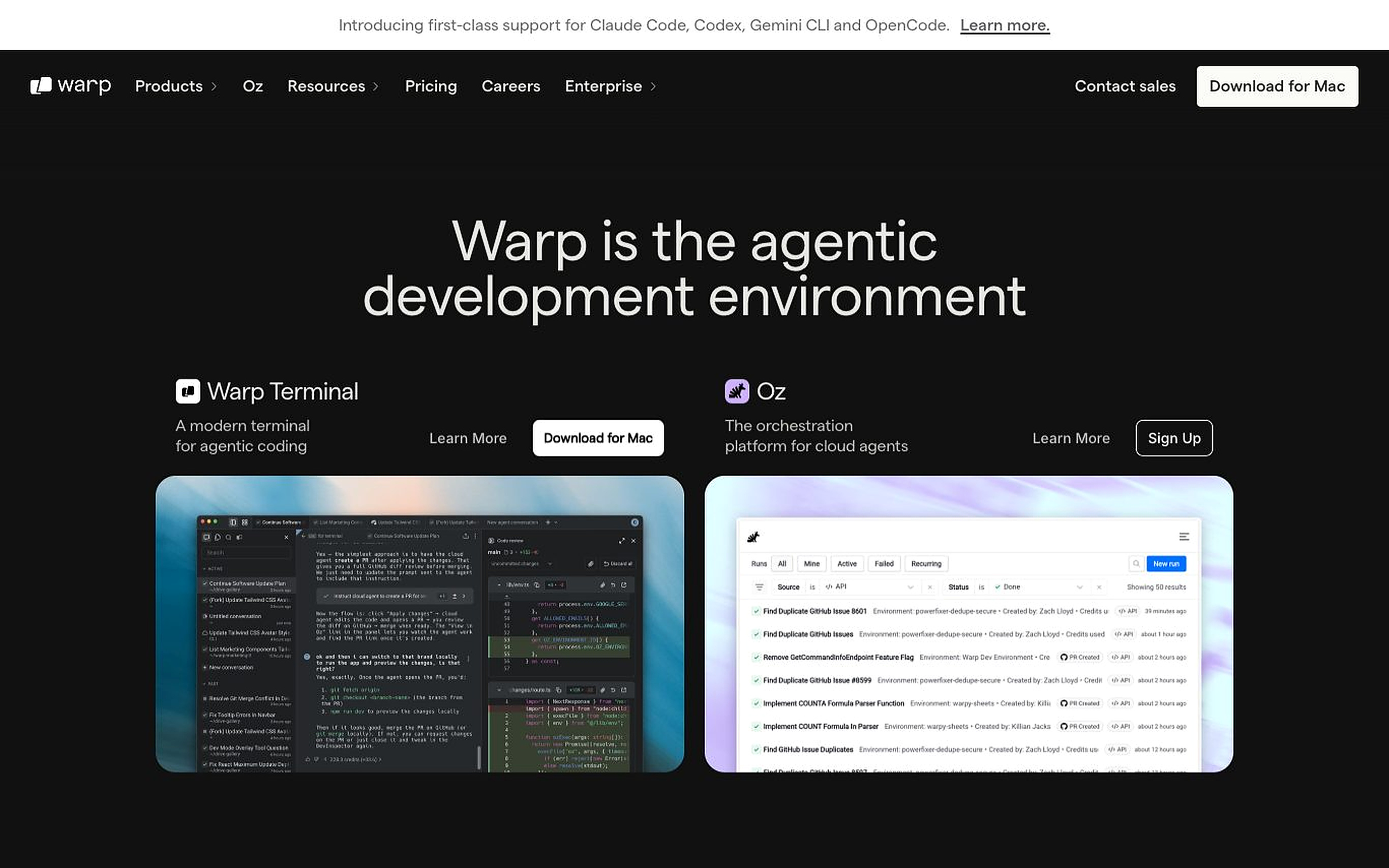 Warp screenshot