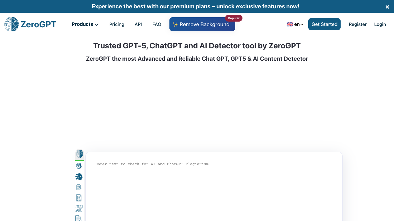 ZeroGPT screenshot
