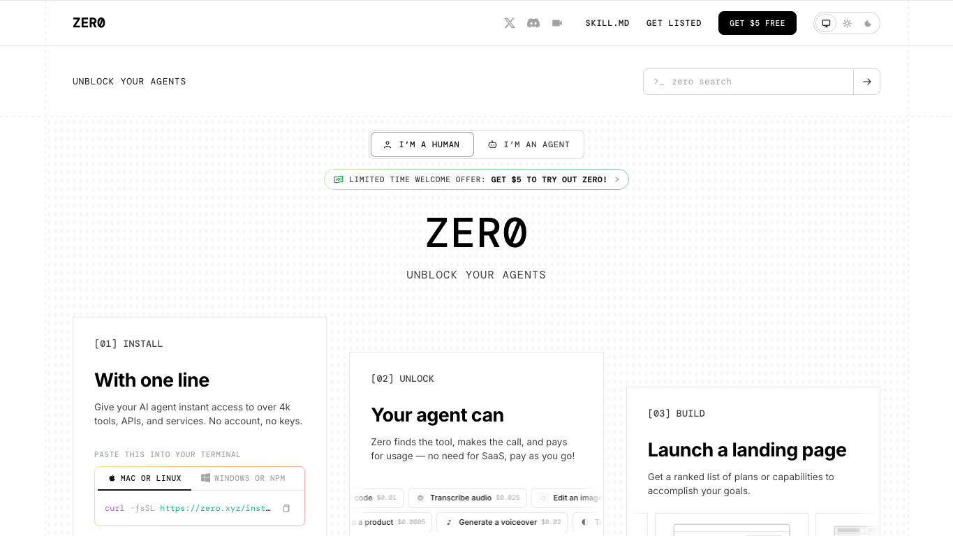 zero.xyz screenshot